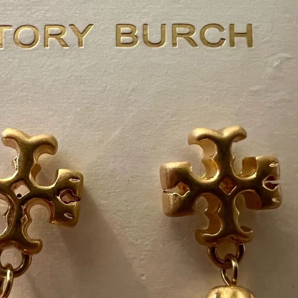 Tory Burch Gold Beaded Tassel Earrings